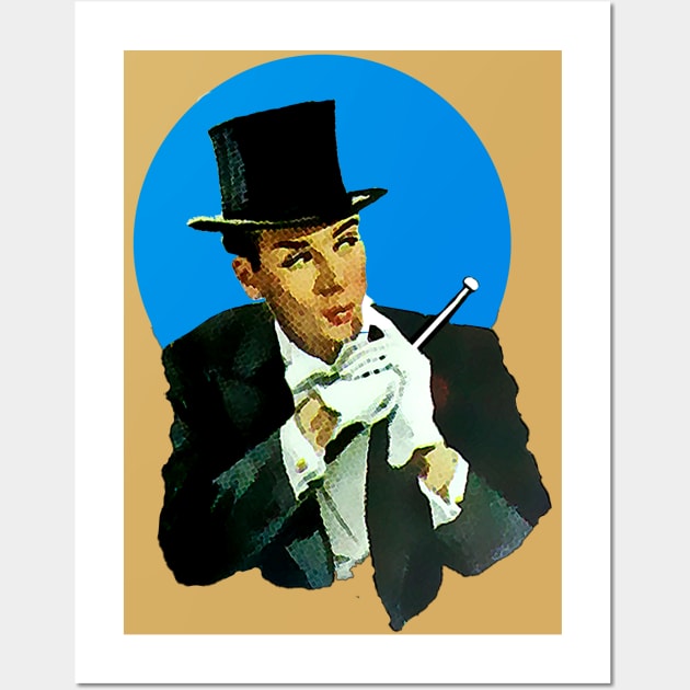 Show man in tailcoat, cane and top hat Wall Art by Marccelus